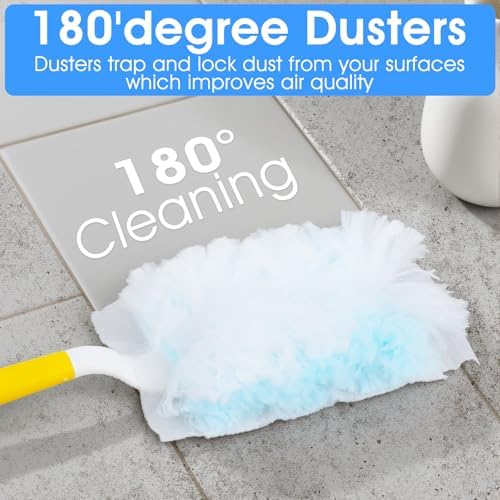 Kifmurase 80PCS Electrostatic Duster Refills Compatible with Swiffer Duster, Feather Microfiber Dusters Disposable Alternative, Multi Surface 180° Dusters Replacement for Home Cars Blinds Cleaning