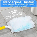 Kifmurase 80PCS Electrostatic Duster Refills Compatible with Swiffer Duster, Feather Microfiber Dusters Disposable Alternative, Multi Surface 180° Dusters Replacement for Home Cars Blinds Cleaning