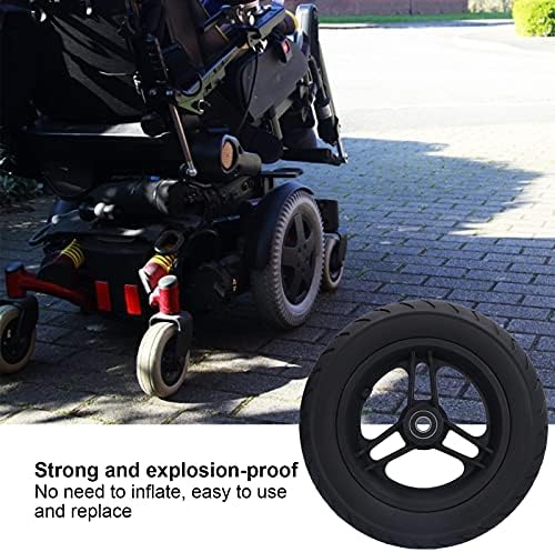 BestAlice Walker Wheels Replacement, 10 Inch Wheels for Walker, Electric Wheelchair Front Wheel, Wheelchair Caster Wheels Electric No Inflation Polyurethane 6001 Bearing 12mm 10x2 Hole