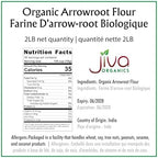 Jiva Organics Organic Arrowroot Flour (Powder) 2 Pound Bag - Raw, Non-GMO, Gluten Free