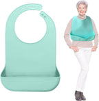 We&Life Silicone Adult Bib for Elderly, Men and Women - Washable With Food Catcher