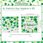 50-Piece St. Patrick's Day Party Supplies Kit – Irish Themed Set Lucky Shamrock Napkins – Accessories for Irish St. Patrick's Party Déco