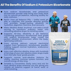 Sodium Bicarbonate Powder & Potassium Bicarbonate Powder pH Balance Supplement. Make Gallons of Alkaline Water Drops for Acid/Alkaline pH Balance, Stomach Immune Performance. Alkaline Drinking Water