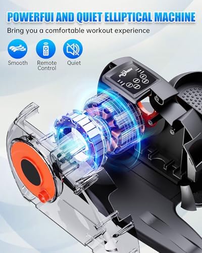 Putnen Under Desk Elliptical Machine, Electric Elliptical Leg Exerciser for Seniors with 12 Adjustable, Portable Quiet Elliptical Exercise Machine, Seated Pedal Exerciser with Remote Control
