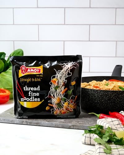 Amoy Straight to Wok Thread Fine Noodles (2 per pack - 300g) - Pack of 6