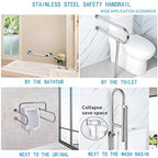 Handicap Bathroom Bar - 304 Stainless Steel Non-Slip Handrail for Disabled Toilet & Shower, Barrier-Free Safety Railing with Hand Grips