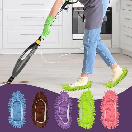 1 Pairs Mop Slippers, Washable Microfiber Mopping Slippers, Mop Shoes for House Floor Cleaning