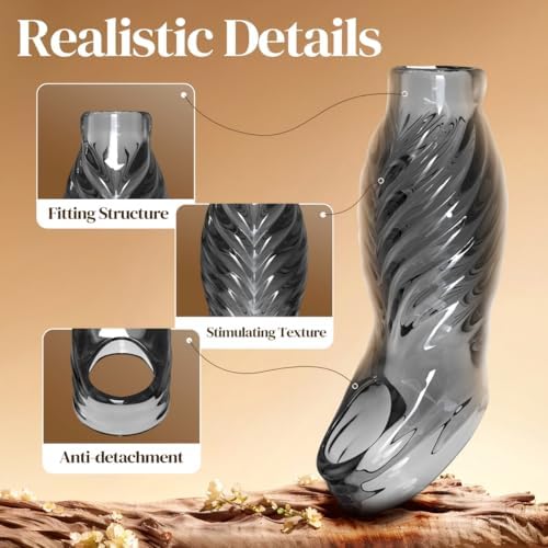 Newly Super Men's Penisen Largement Tool Extendors Sheath for Men Male Enhancement Extension Sleeve Cover (Transparent, 6.2 in)