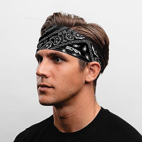 Suddora Paisley Print Bandana Headband, Multi-sport Boho Style Bandana, Non-slip Fabric, Unisex Head Accessory for Bikers