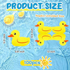 Henoyso 100 Pcs Rubber Duck Paper Napkins Cute Party Napkins Rubber Duck Party Supplies for Birthday Baby Shower Dinner Picnic Summer Table Decorations Favors