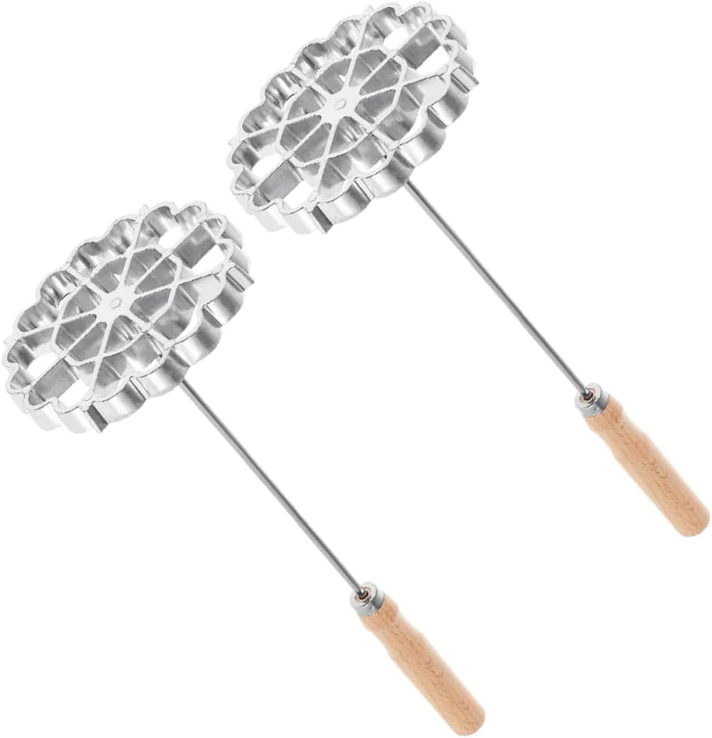 IMIKEYA 2pcs Home Frying Mold Set Rosette Maker Pastry Spoon for Snack Frying Bunuelos Cookie Maker Mold Iron Set for Kitchen