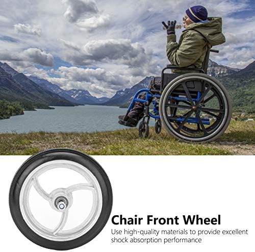 (7 inch) Non-slip Polyurethane Tire Replacement Disabled Front Wheel B icycle - Aluminum with 8mm Axle for Disabled B icycle, Wheelchair Front Wheel, Rollator, Walker。