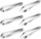 DOITOOL 6pcs Stainless Steel Manual Fish Bone Tweezers for Removing Pig Hair Chicken and Fish Bones Comfortable Grip Silver for Kitchen Use