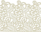 Funshowcase Large Pre-Made Ready to Use Edible Cake Lace Leaf Scroll Ivory White 14-inch 10-piece Set