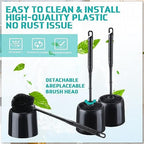 Roshtia 6 Sets Toilet Brush and Holder Set for Bathroom Cleaning Toilet Bowl Brush Scrubber with Caddy for Cleaning, 14.57 Height(Black)