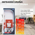 Portable Infrared Sauna for Home Spa | Full Size 1 Person Sauna | Full Size Far Infrared Sauna Tent | with Heating Foot Pad, Portable Chair, (L29.1 x W29.1 x H66.5, Black)