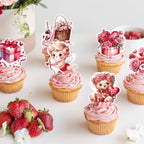42Pcs Edible Valentines Day Cupcake Toppers Sweet Love Heart Bear Be Mine Valentines Cupcake Valentine Cake Topper for Wedding Valentine's Theme Party Cake Decoration Supplies