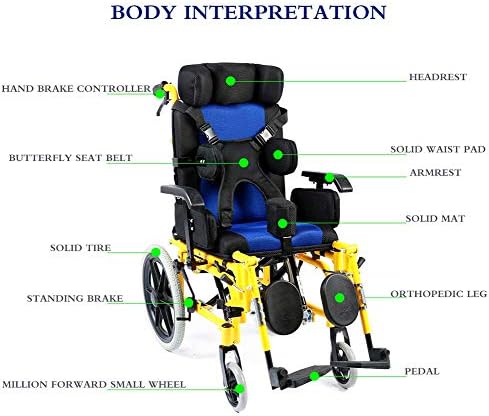 A&DW Cerebral Palsy Adult/Children's Wheelchair car Multi-Functional Disabled Children Fully Lying Flat Reclining Driving Medical Wheelchair,Child