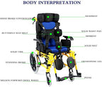 A&DW Cerebral Palsy Adult/Children's Wheelchair car Multi-Functional Disabled Children Fully Lying Flat Reclining Driving Medical Wheelchair,Child