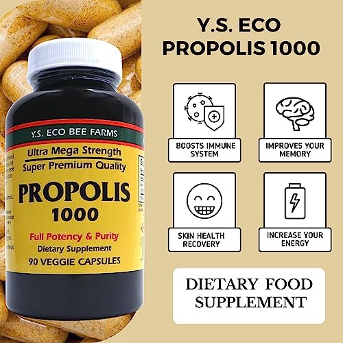 Y.S. Organic Bee Farms Propolis-Raw Unprocessed 1000mg - Your Gateway to Wellness - 90 Capsules with Bonus worldwidenutrition Multi Purpose Key Chain