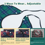 Adult Bibs for Men Pack of 3 - Reusable Bibs for Adult Eating, Clothing Protector with Crumb Catcher, Waterproof & Machine Washable Large Bids for Elderly Seniors Gifts for Men/Dad/Father