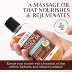 Edenika Botanicals Tropical Coconut Massage Oil for Massage Therapy, Soothing Massage Oil with Coconut & Passion Fruit Oil for Muscle Relaxing, Skin Moisturizing & Hydrating, 8 fl oz