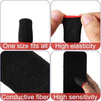YUXIANLB 10Pcs Mobile Phone Gaming Finger Sleeves, Anti Sweat Game Controller Finger Thumb Sleeve, Superconducting Nanofibers Sleeves, Breathable Finger Covers Touchscreen Gaming Gloves