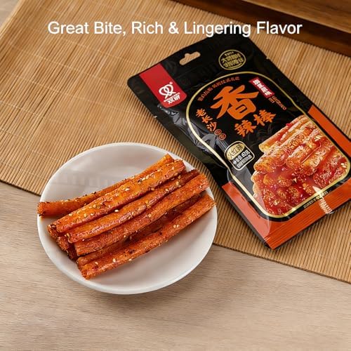 Whitejianpeak 2 Packs Latiao Spicy Strips, Chinese Spicy Sticks Snack, 62g/2.2oz per Pack