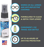 Fog Free Plus Anti-Fog Spray for Glasses - Lens Cleaner and Defogger - Effective on All Lenses and Anti-Reflective Coatings - Prevents Fog on Eyeglasses, Sunglasses, AR Coatings - 1 oz. (29.5 mL)