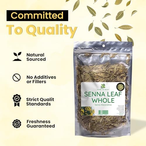 Herb To Body Senna Leaf Whole – 4 oz, Wildcrafted Dried Leaves for Senna Tea, Herbal Laxative for Natural Elimination & Gut Wellness Uses