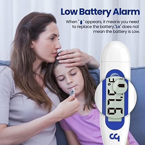 Femometer Thermometer for Adults and Kids, Digital Thermometer with Fever Alert, Memory Recall, C/F Switchable, for Oral, Rectal or Under Arm Use, Klein Blue