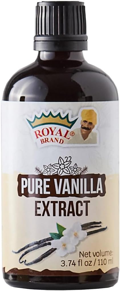 Royal Brand Pure Vanilla Extract / Pure / No Sugar / Sugar free / Glass for Better Quality / 110 ml / 3.74 fl. oz