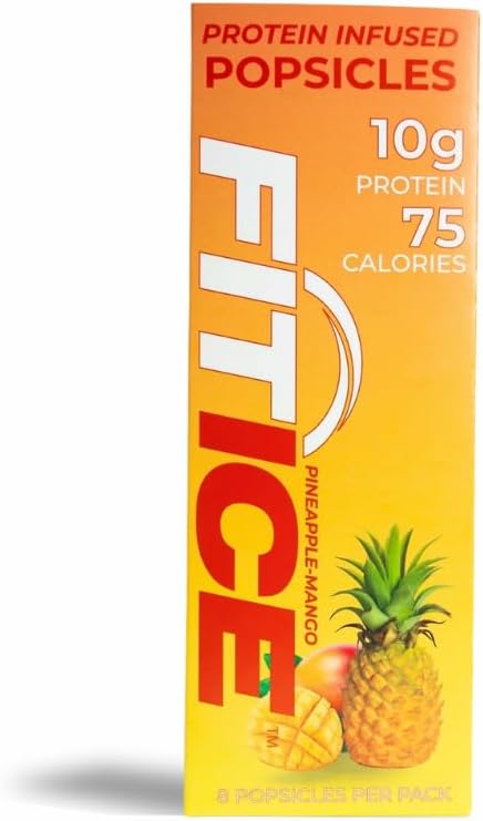 10g Protein Frozen Popsicles – Lemon, Pineapple Mango & Variety Pack – Low Sugar, Gluten-Free Protein Pops – 8 Count Healthy Frozen Snack & Dessert for Kids & Adults. (Pineapple Mango)