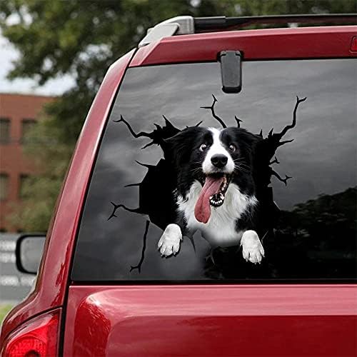 Cute Border Collie Crack 3D car Sticker, SUV Window Glass Personalized Decoration, Refrigerator Toilet (GJ0000149-899-1532183561)