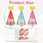 9 PCS Mini Cupcake Toppers Party Hats Happy Birthday Cake Topper, DIY Paper Hat Cupcake Decorations for Cupcakes Cake Dessert Birthday Celebrations Party Supplies