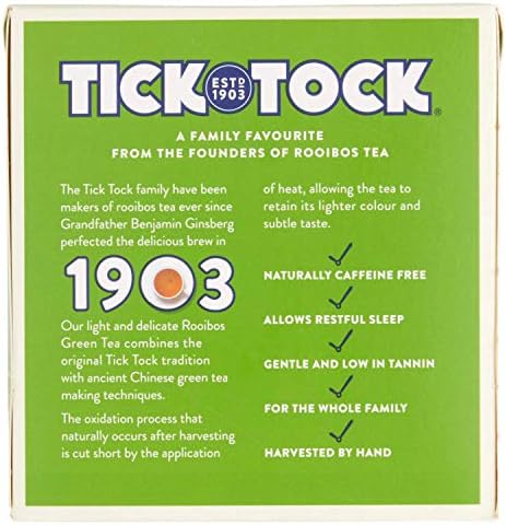 Tick Tock Organic Green Rooibos Tea Bags (40)
