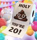 Printed TP Holy You're 20 Birthday Toilet Paper Gag Gift - 20th Bday Party Funny Birthday Gift Joke Toilet Paper Prank, Novelty Unique Birthday Presents for Men, Women, Family, Friends - 500 Sheets