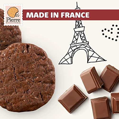 Pierre Biscuiterie French Butter Cookies with Dark Chocolate & Sea Salt 5.29 Ounce Box (Pack of 1)