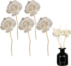 FOMIYES 5PCS Rattan Diffuser Sticks with Artificial Flowers,Sticks for Essential Oil Diffusion, Ideal Home Decor for Bedroom, Room, Bathroom, Office for All Seasons