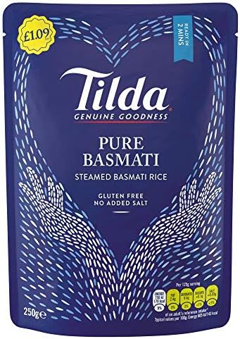 Tilda Pure Basmati Steamed Basmati Rice, 6 x 250g