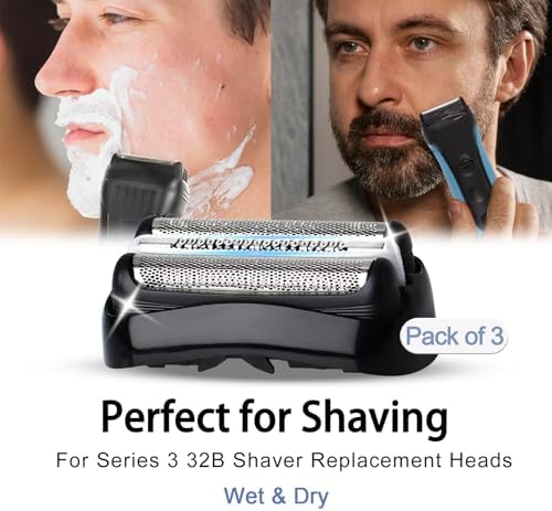 3 Pack 32B S3 Electric Replacement Heads for All Series 3 Shavers, Suitable for S3 3040s 3080s-4 370cc 3070cc 3000s 3010, 3090cc Etc.