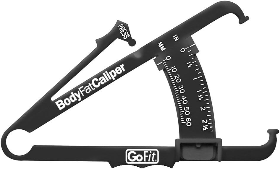 GoFit Accurate Body Fat Caliper - Charts and Instruction Manual,Black,GF-Cal