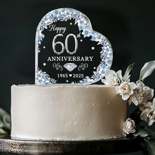 60th Wedding Anniversary Acrylic Cake Topper, 60 th Anniversary Decorations, 60 Wedding Topper, 60 Years Of Married Gifts (60th Anniversary 2026)