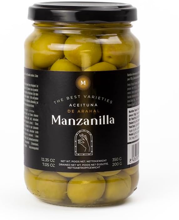 Triana Olivas by Don Gastronom. Whole Manzanilla Olives. 350g (12.35oz).