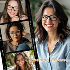 Oversized Reading Glasses for Women, 4 Pack Oprah Style Square Blue Light Blocking Computer Readers for Women