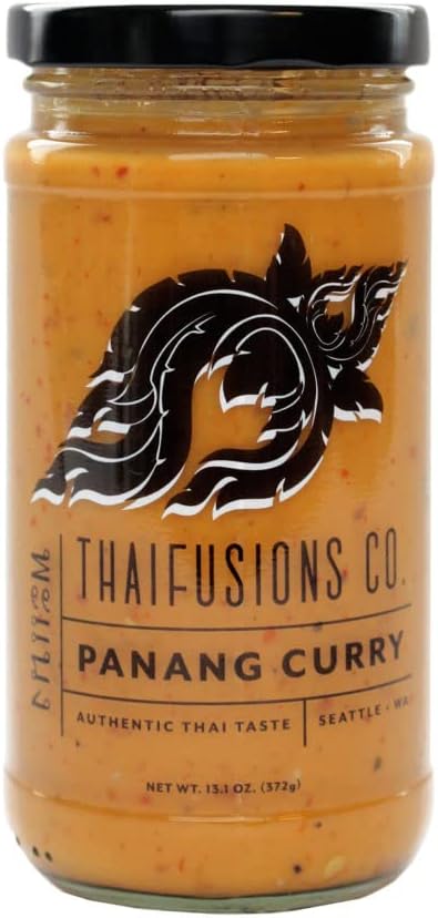Thai Panang Curry Sauce Thaifusions 13.1 Oz Jar (Pack of 2) Bundle with Tasting Spoon | Curry Sauce Gift Set by Gifts from the Pacific Northwest, Orange