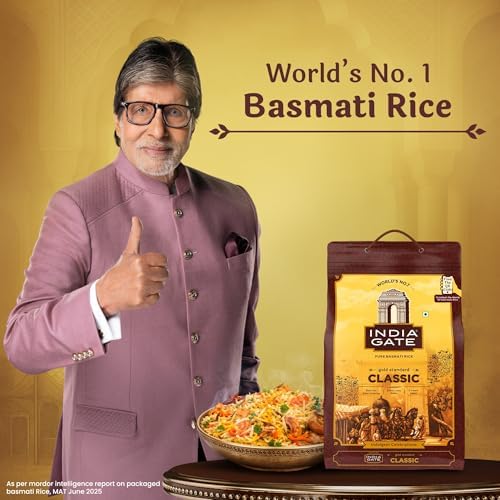 India Gate Basmati Rice Pouch, Classic, 1kg