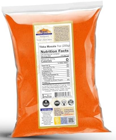 Rani Tikka Masala Indian 7-Spice Blend 7oz (200g) ~ All Natural | Salt-Free | Vegan | No Colors | Gluten Friendly | NON-GMO | Kosher | Indian Origin