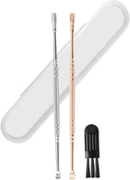 Ear Cleaner,Ear Wax Removal Double Ended with Stainless Steel 360° Spiral 2 Packs Ear Massage Cleaning Tool, Comfortable Ear Wax Removal Kit (2)