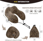 ALAZA Neck Travel Pillow for Sleeping Airplanes Memory Foam Portable Cheetah Leopard Print Animal Soft Washable Cover Neck Support Pillows